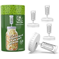 Year of Plenty Tapas de fermentación para hacer chucrut en botes de boca ancha- juego de 4- incluye instrucciones…
